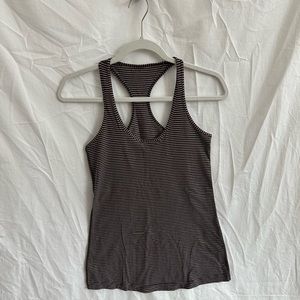 Lululemon Cool Racer Back Hyper Stripe Mauvelous Heathered Black- Size 8